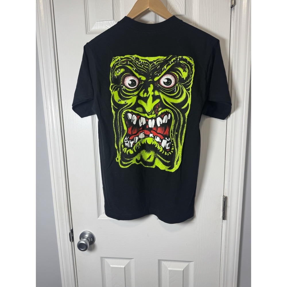 Santa Cruz Shirt Mens Small Black Roskopp Face Skateboarding Surfing Y2K NEW